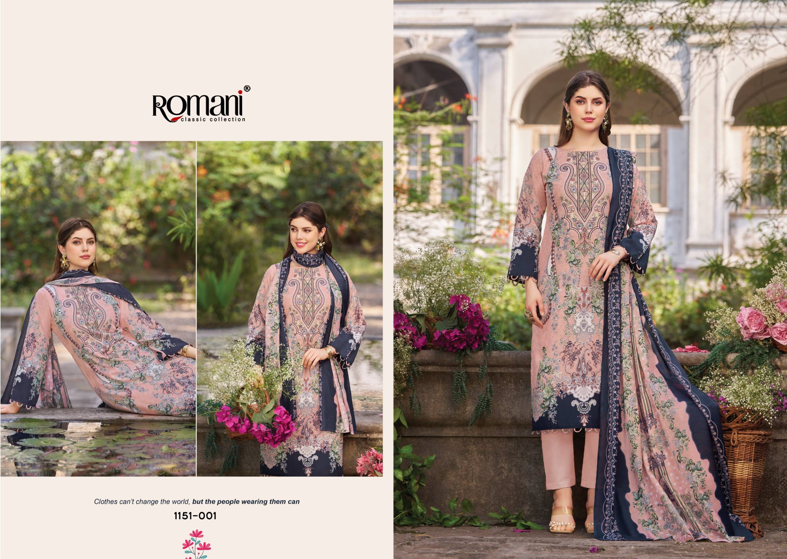 NEEDLE WONDER VOL-13 by ROMANI 1151-001 TO 1151-008 SERIES Pakistani Stylish Embroidered Premium Soft Cotton COLLECTION At Wholesale Price